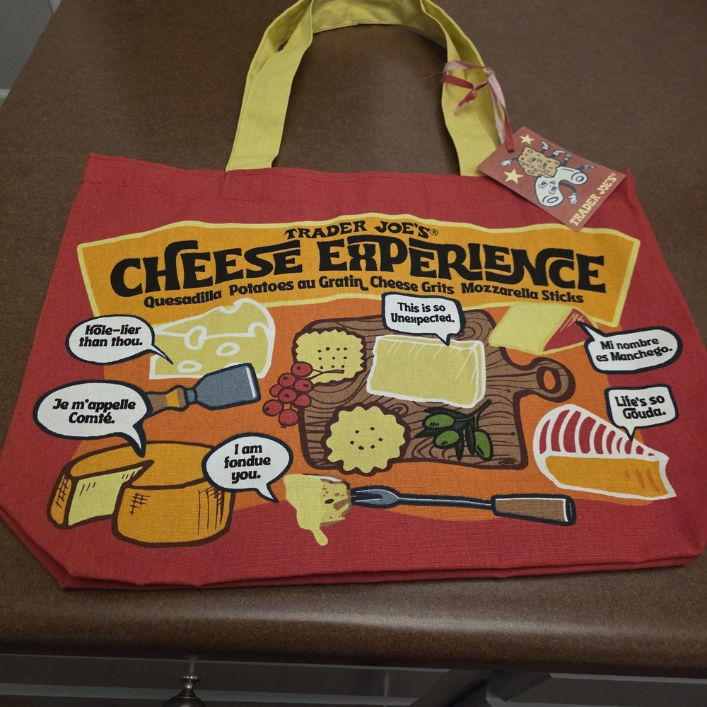 FLASH SALE- Trader Joe's Cheese Adventures Red Tote Bag - Picture 5 of 6